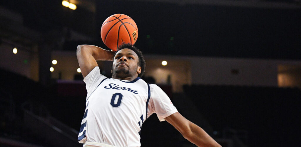 Bronny James at basketball Tournament