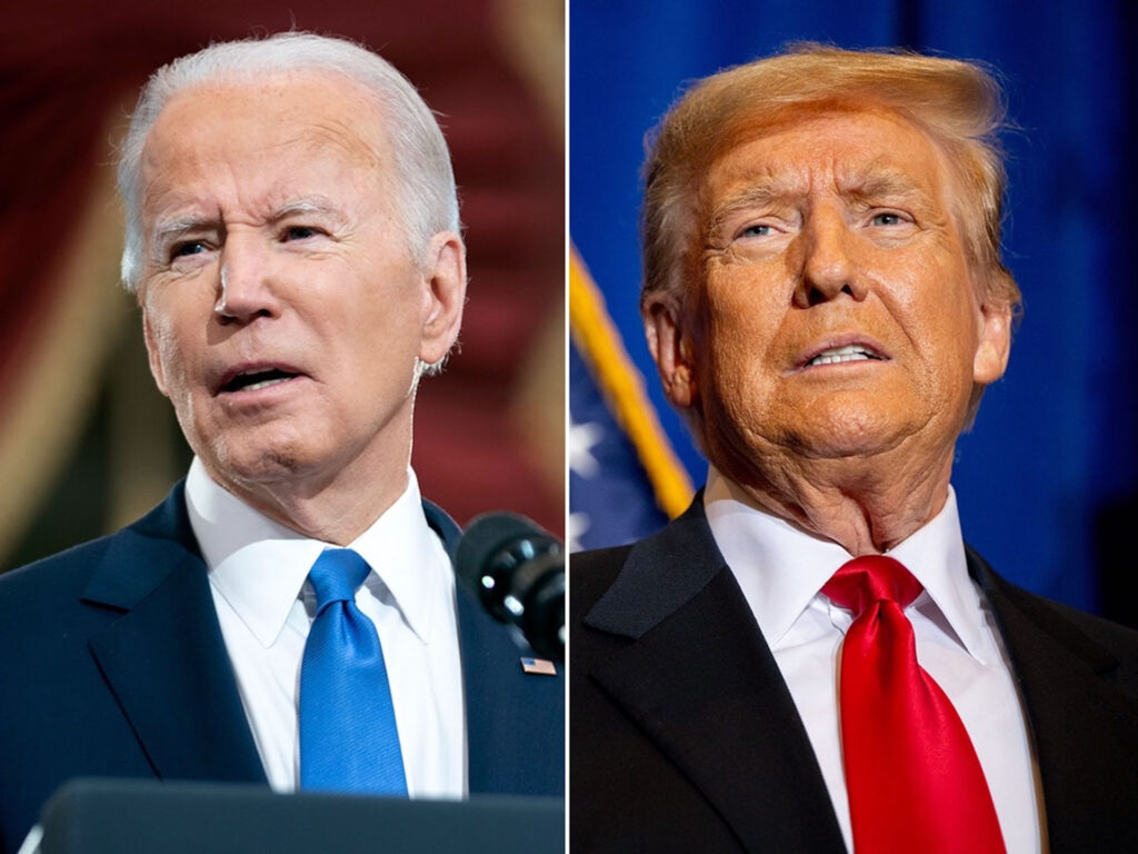 Joe Biden & Donald Trump at different events