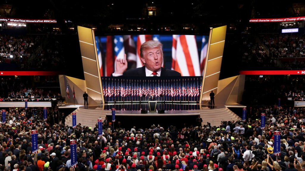 Donald Trump speaking at the Republican Convention 2024