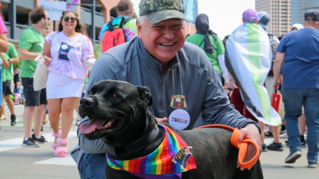 Tim Walz at a pride event