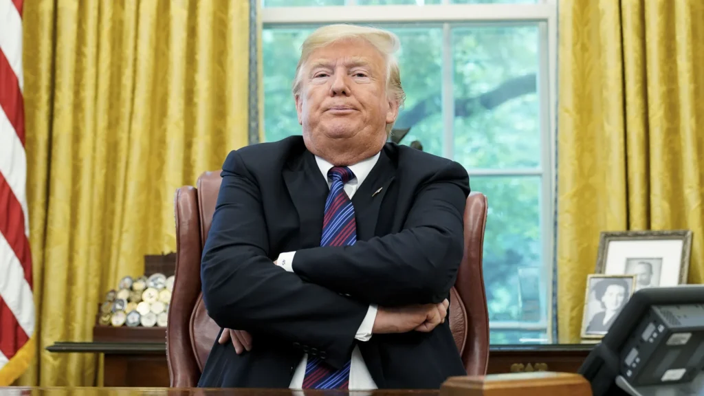 Donald Trump pouting like a child