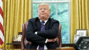 Donald Trump pouting like a child