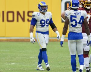 Aaron Donald, who is coming out of retirement to rejoin the Los Angeles Rams on a one-year deal worth up to $30 million