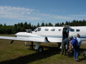 A Cessna 441 Conquest II, the same model involved in the Cape Newenham crash, loaded for a flight departing Anchorage