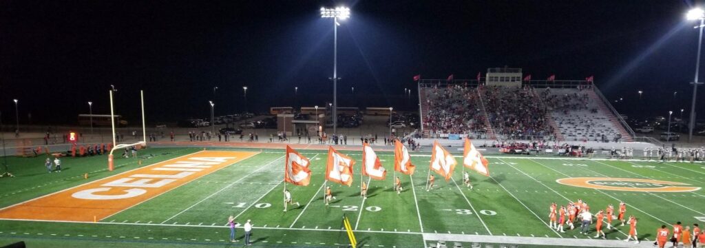 Friday night high school football under the stadium lights
