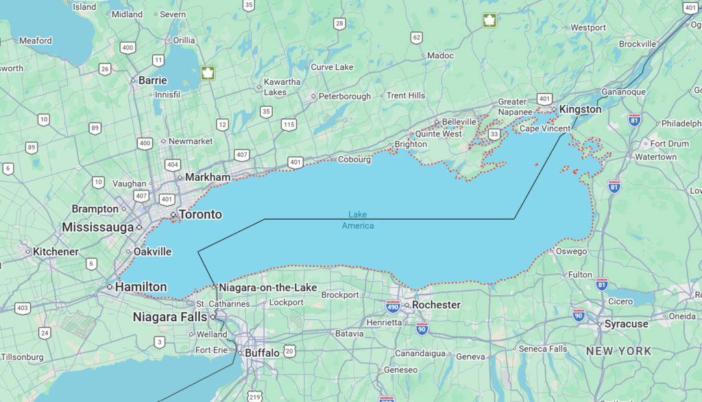 Google Maps Quietly Renames Lake Ontario to ‘Lake America’ for US Users