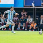 Lionel Messi playing for Argentina in the 2026 World Cup final against Spain, which turned out to be his last match for the national team