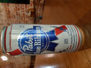A can of Pabst Blue Ribbon beer; roughly 40,000 pounds of PBR and Anheuser-Busch product were stolen in two back-to-back cargo thefts in Montclair, California