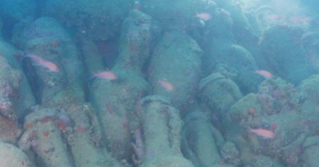 Roman shipwreck discovered off the coast of Sicily, Italy laden with ancient jars believed to be more than 2,000 years o