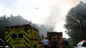 Two Killed After Small Plane Crashes and Catches Fire Moments After Takeoff Near Tampa