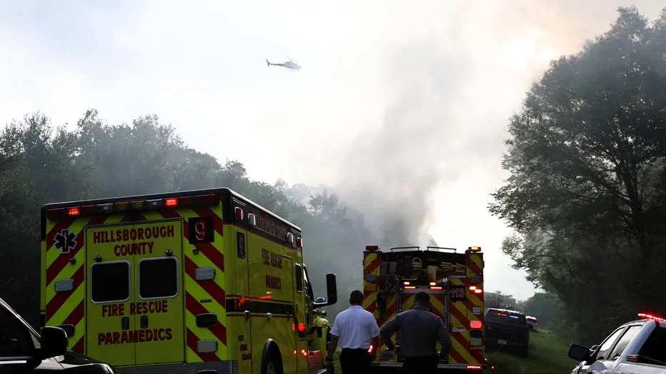 Two Killed After Small Plane Crashes and Catches Fire Moments After Takeoff Near Tampa