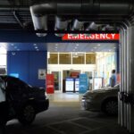An emergency room entrance at a US hospital