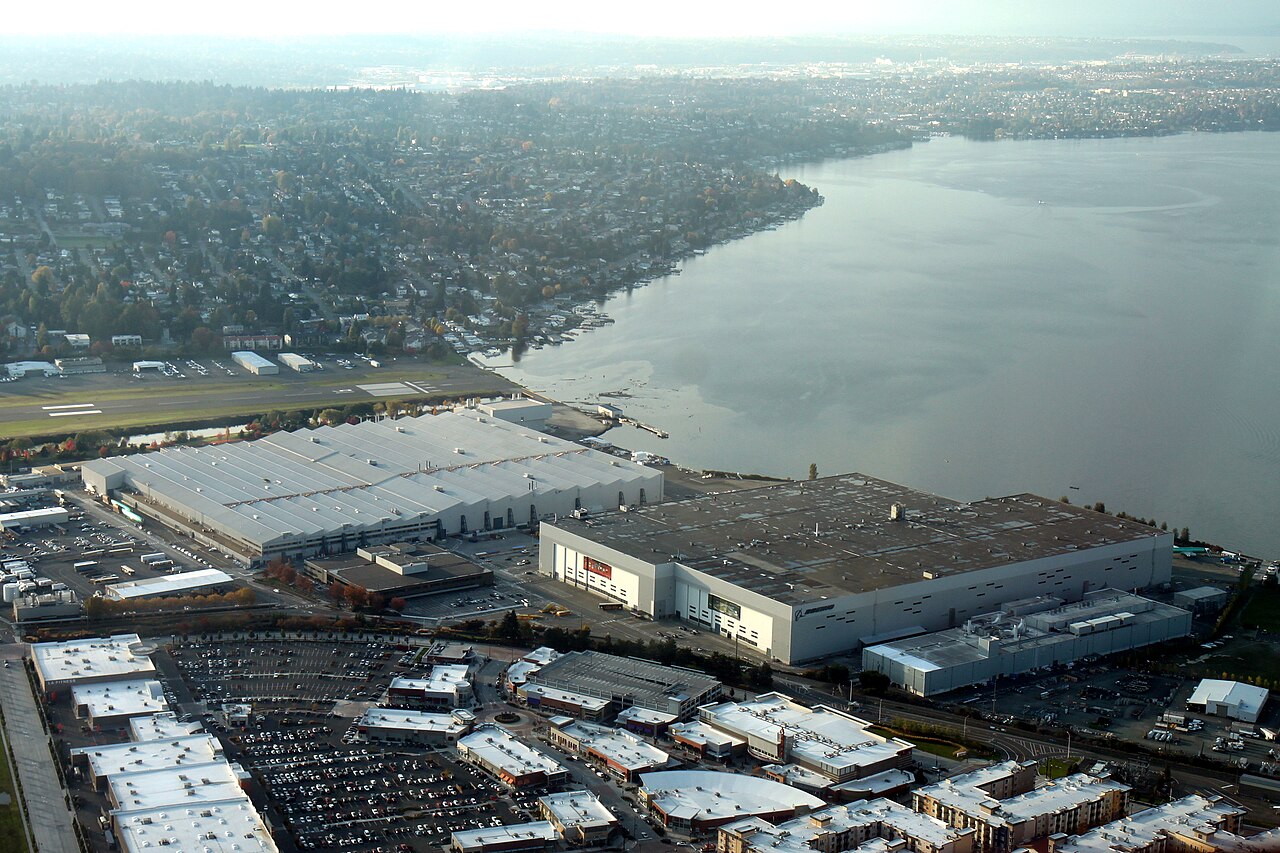 An aerial view of Boeing's 737 assembly factory in Renton, Washington, one of the facilities named in the FAA's safety findings