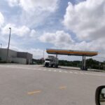 Diesel fuel pumps under a canopy at a highway truck service plaza in Florida