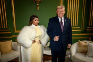 Nicki Minaj with President Donald Trump at the White House. Official White House photo by Daniel Torok, public domain.