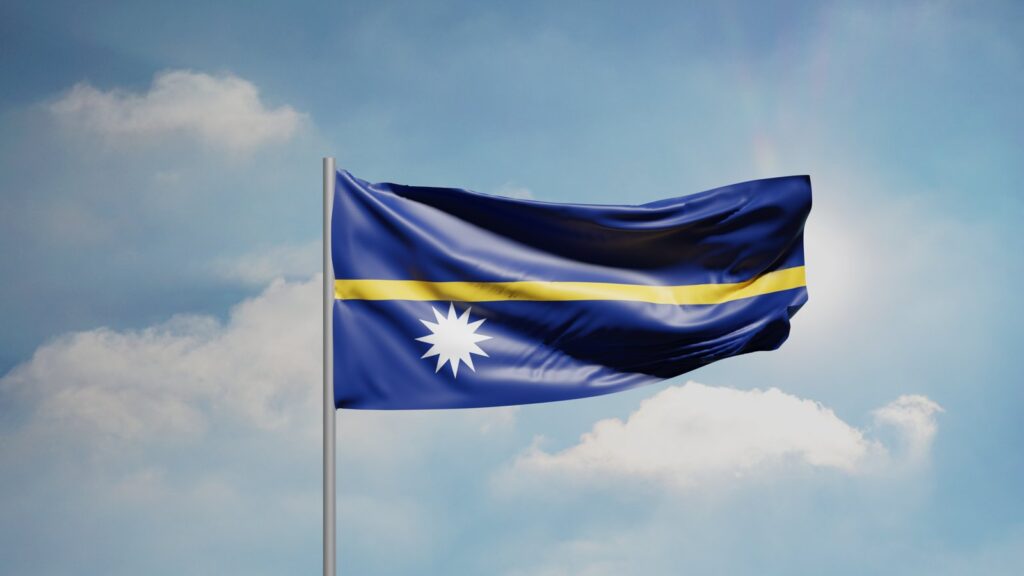 The national flag of Nauru
