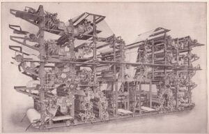 A vintage web offset printing press, representing a weekly roundup of news