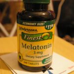 A bottle of over-the-counter melatonin supplements