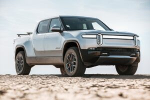 A Rivian R1T electric pickup truck