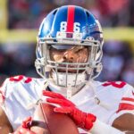 Darius Slayton playing wide receiver for the New York Giants. Photo by Alexander Jonesi, licensed under CC BY-SA 2.0.