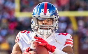 Darius Slayton playing wide receiver for the New York Giants. Photo by Alexander Jonesi, licensed under CC BY-SA 2.0.