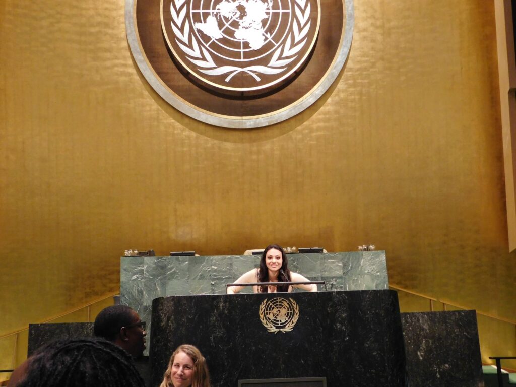The United Nations General Assembly hall in New York