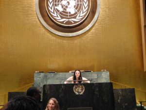 The United Nations General Assembly hall in New York