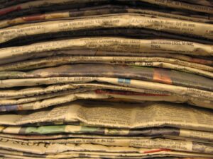 A stack of newspapers