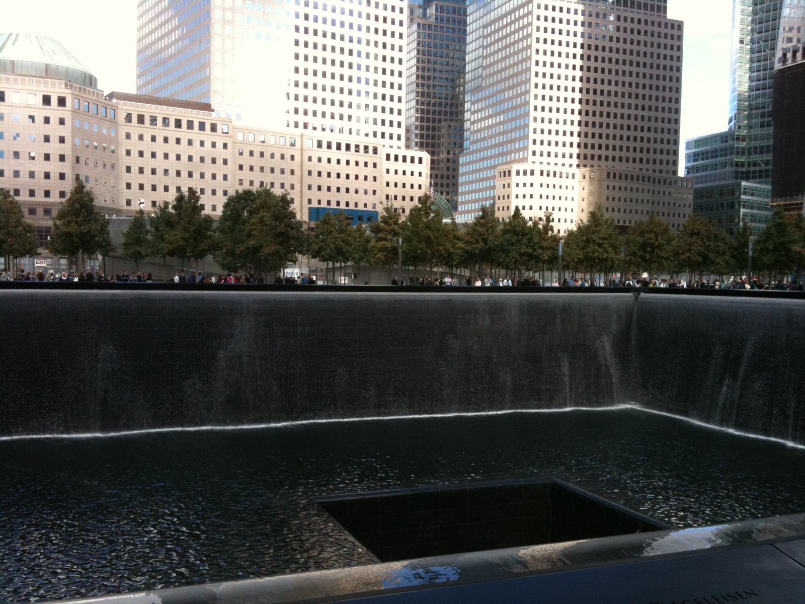 The South Pool of the National September 11 Memorial, built where the World Trade Center's South Tower once stood