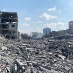 Destroyed buildings in Gaza City