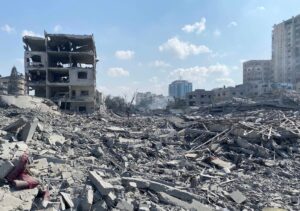 Destroyed buildings in Gaza City