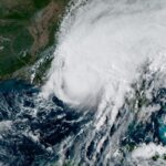 Satellite image of Hurricane Isaias