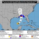 NHC forecast cone for Hurricane Isaias