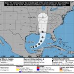 NHC forecast cone for Tropical Storm Isaias
